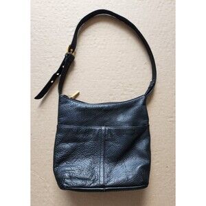 Vintage leather Stone Mountain black purse shoulder Bag